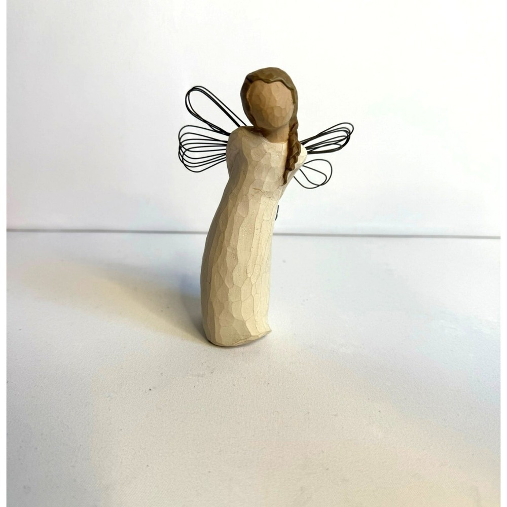 Willow Tree Angel "Thank You" 2002 Purple Flowers 5" Susan Lordi -‎ Demdaco